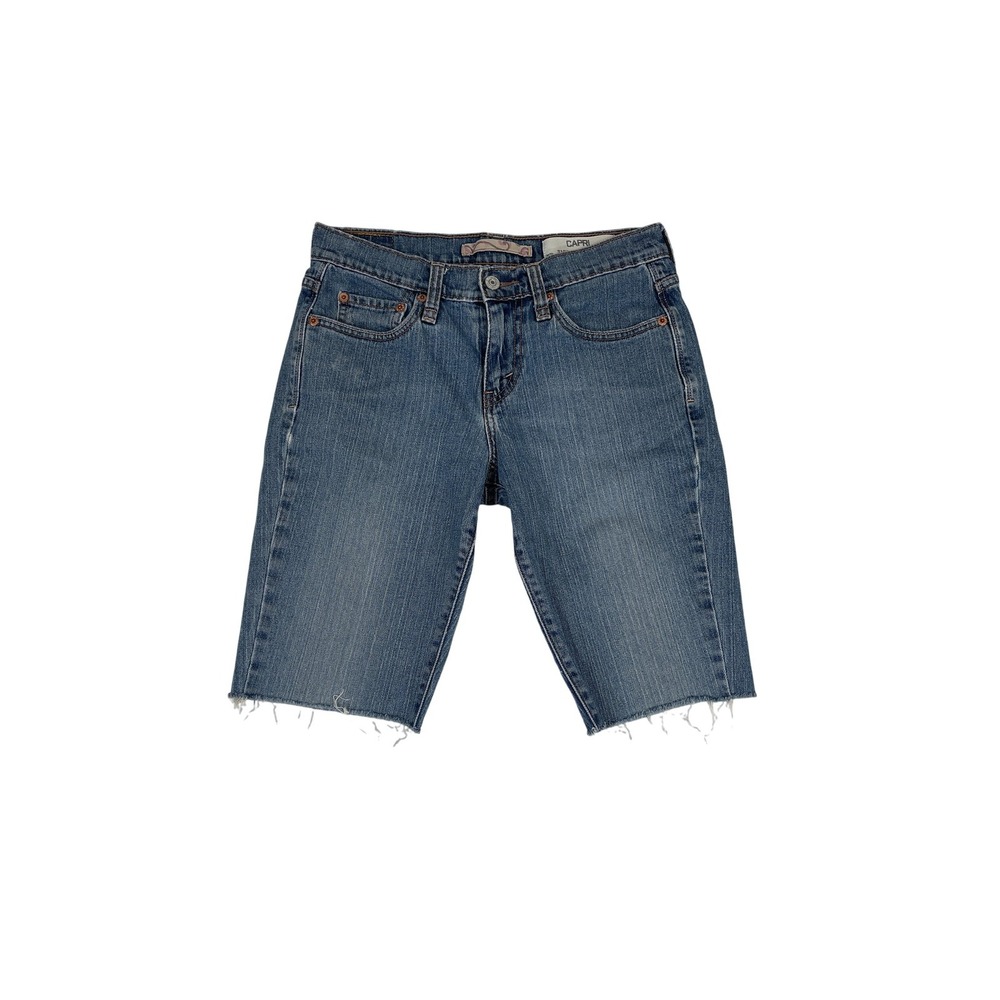 Levis 515 Capri Jeans Womens 4 Blue Denim Cut Off‎ Raw Hem Bermuda Shorts Casual